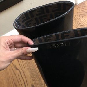 Fendi logo lined rain boots